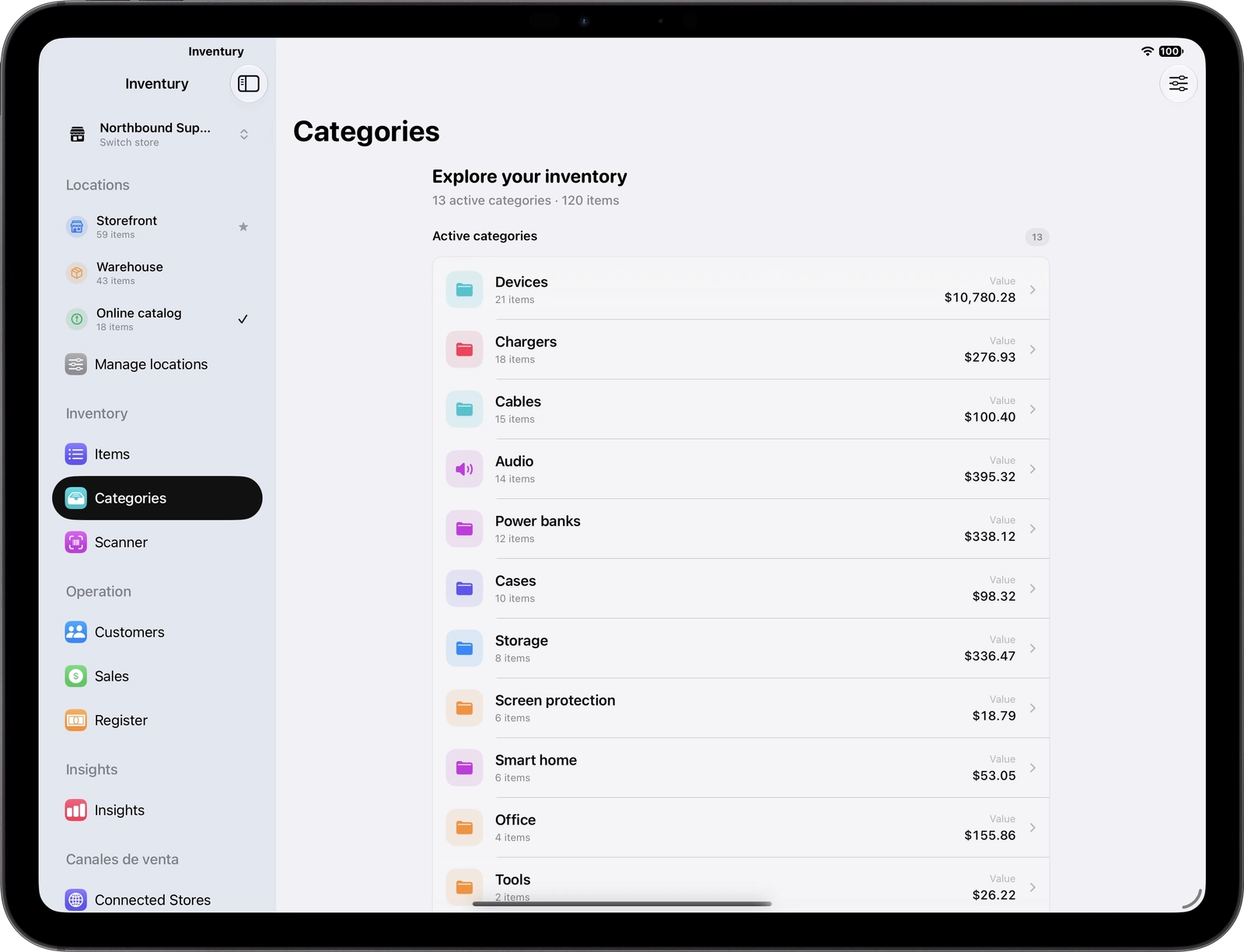 Inventury en iPad